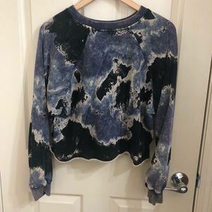 Joylab acid wash pullover sweater black/blue